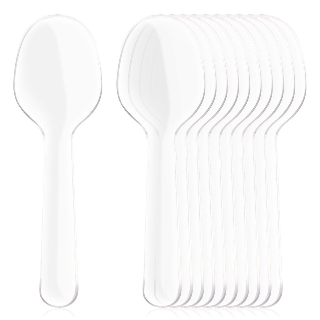 200Pcs Disposable Plastic Spoons Tableware Cutlery Clear Teaspoon Disposable Utensils For Dessert Ice Cream Party Spoon
