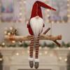 Cartoon Long-legged Christmas Doll Mini Knitted Christmas Figurine  Garden