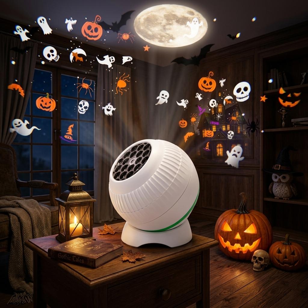 Halloween Rotating Multi-Pattern Moving Projector Lights for Indoor Outdoor Holiday Decor and Lighting