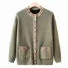 Grandma autumn knitted sweater jacket women middle-aged and elderly mother autumn and winter new cardigan sweater set elderly clothes