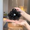 Rhinestone Hair Clip for Woman Elegant Korean Mesh Flower Shark Clip Girl Ponytail Clip Hair Clamp