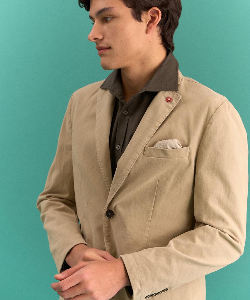 Panicale Beige Washed Cotton Jacket