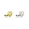Two-Tone Heart Hollow-Out Zircon Gold Tooth – Hip-Hop Street Style Jewelry