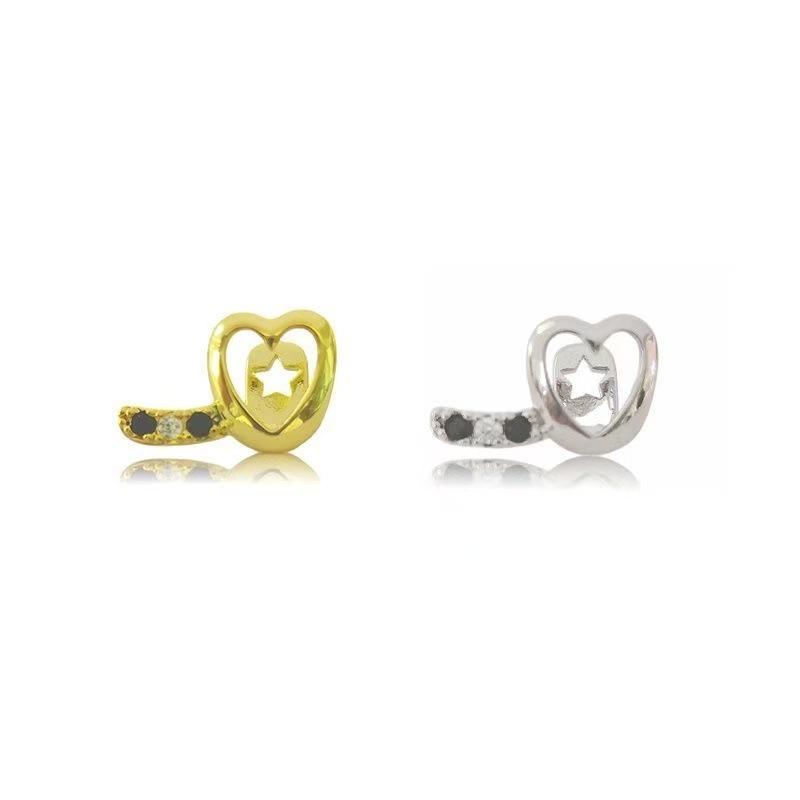Two-Tone Heart Hollow-Out Zircon Gold Tooth – Hip-Hop Street Style Jewelry