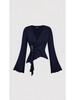 Women's Sexy V-neck Irregular Long-sleeve T-shirt - Solid Color, Autumn Collection