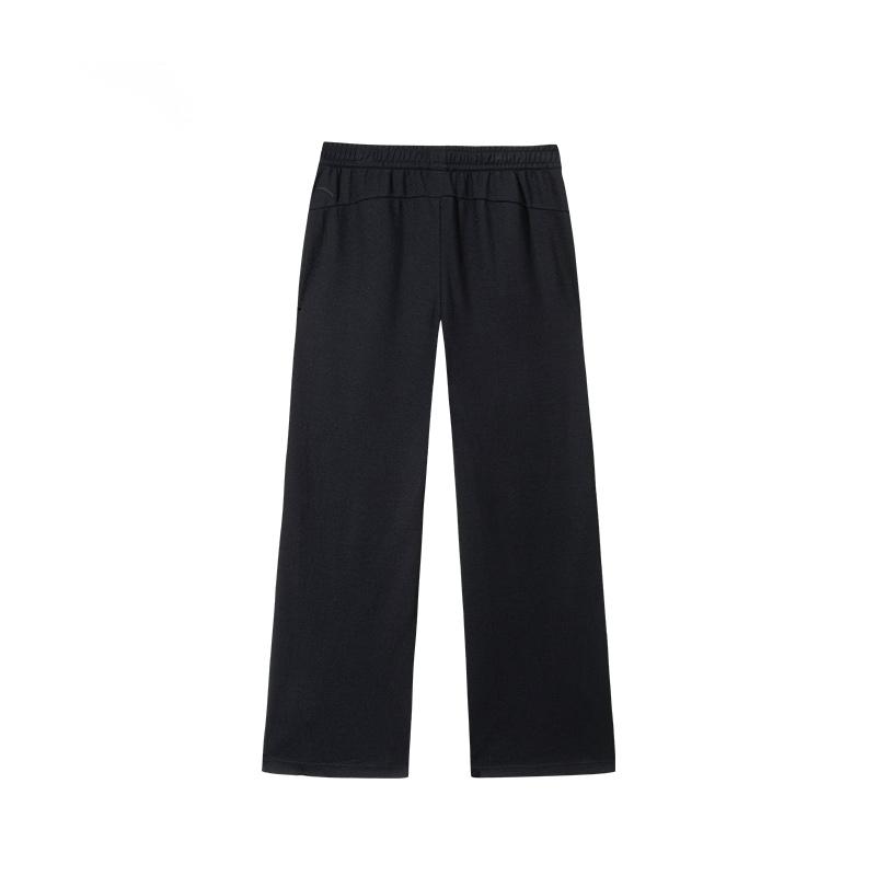 Anta Comfortable Versatile High-Waisted Solid Color Simple Straight Leg Casual Pants Women Bottoms Black 162527308-1