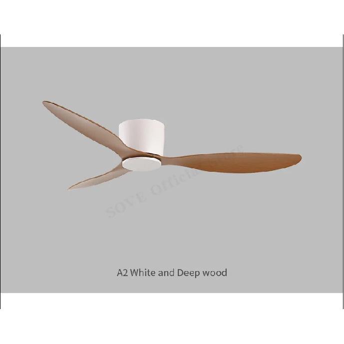 SOVE Moderner Schwarz Weiß Niedriger DC-Motor 30W Deckenventilator Mit Fernbedienung Einfacher Deckenventilator Ohne Licht Heimventilator 220V