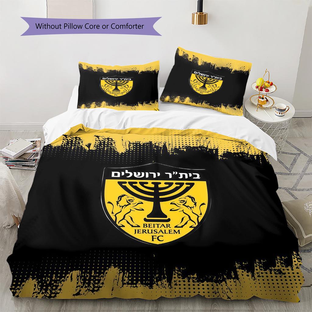 Beitar Jerusalem Pattern Bedding Quilt Set Home Decoration Gift (1 * duvet cover + 2 * pillowcase without core)