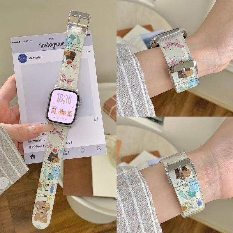 Cartoon Print Watch Strap for Apple 11th Gen iWatch, Huawei Fit43, and Xiaomi 9Pro