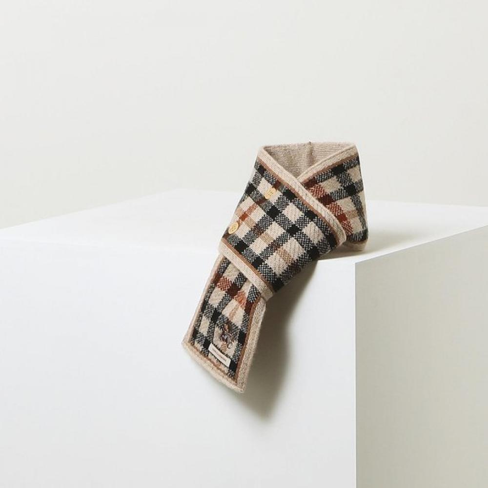 Daks Cashmere 100  Reversible Brown Button Closure Muffler Dbmu4f973w2 Single option
