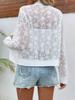 Veste Manteau Décontractée Élégante à Fermeture Éclair et Patchwork de Dentelle pour Femmes
