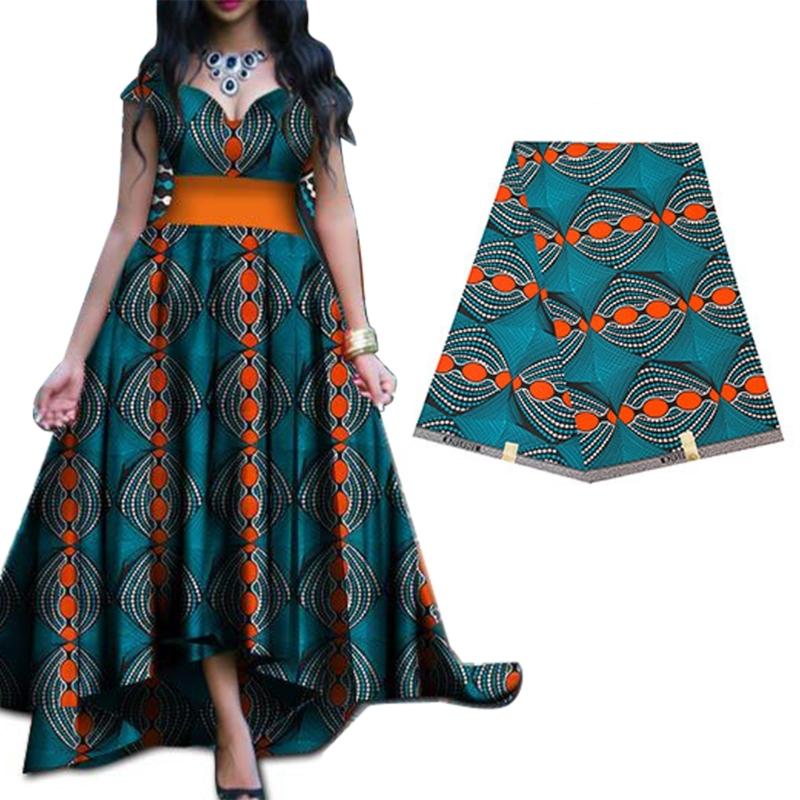 African Waxed Printing Fabric 3Yard Double Side Geometric Print Polyester Fabric For Sewing Craft and Home Decoration