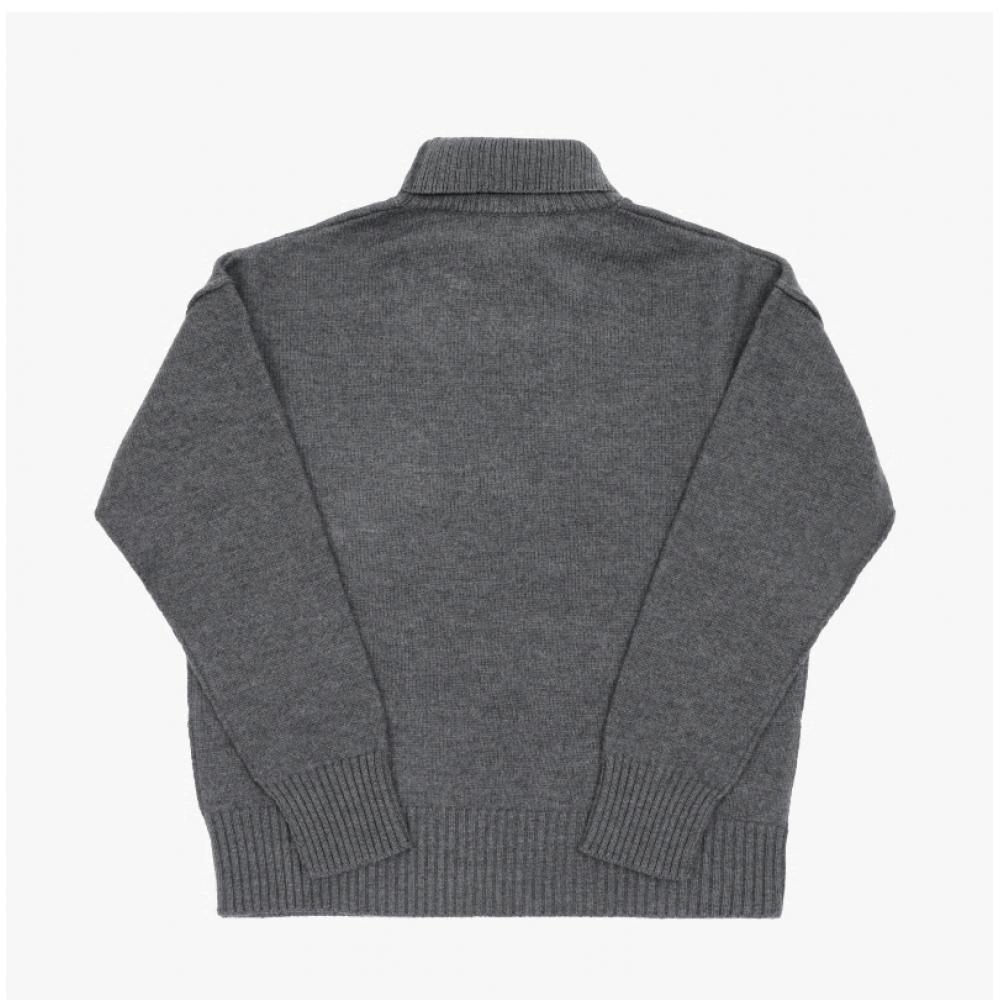 Ami Big Heart Logo Intarsia Turtleneck Knit  Model  Uks839 018 0504 