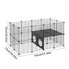 Small Animal Playpen 57.09x29.53x29.53in Portable Metal Fence for Guinea Pigs/Bunny/Hedgehogs/Chickens