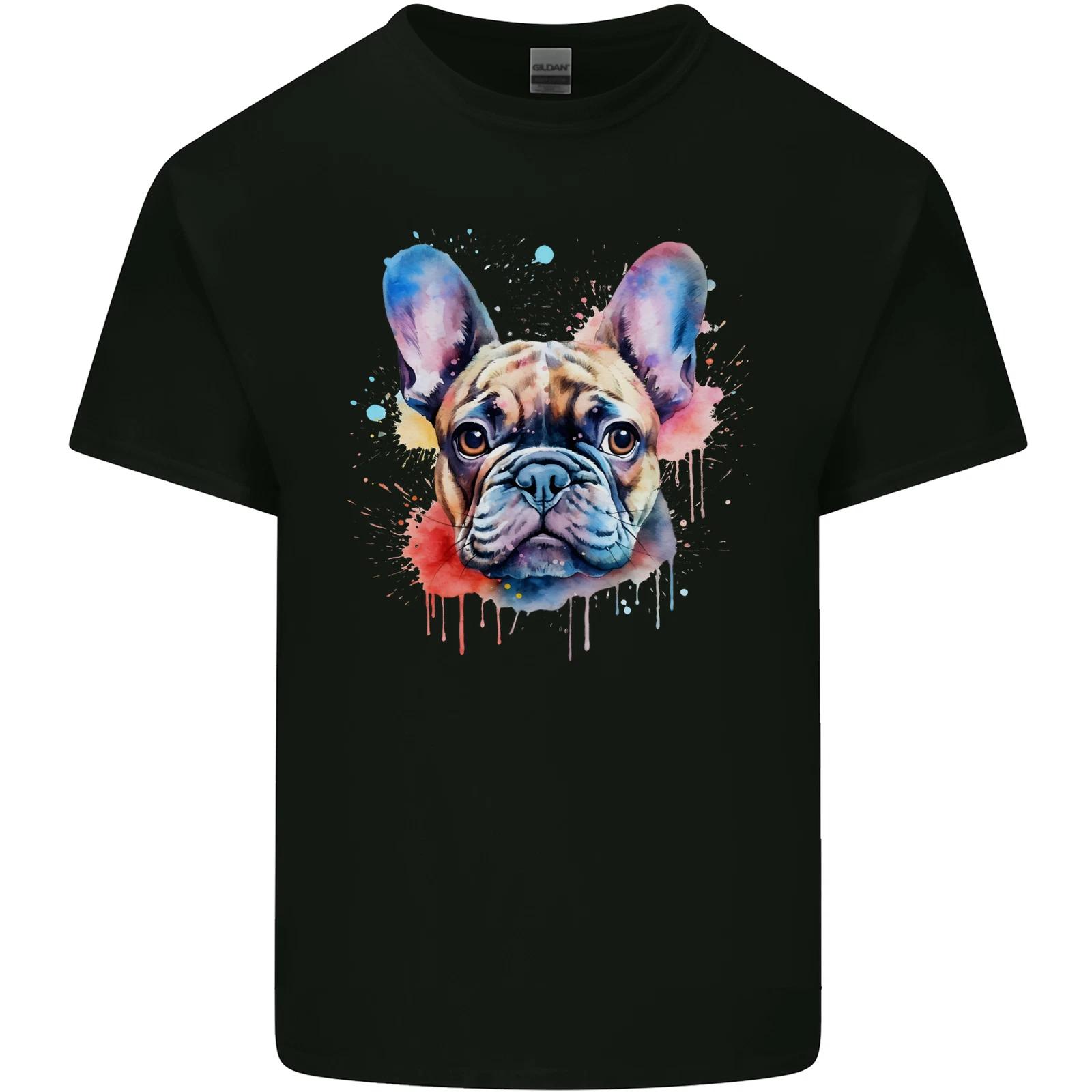 French Bulldog Watercolour Dog Kids T-Shirt Childrens 3XL