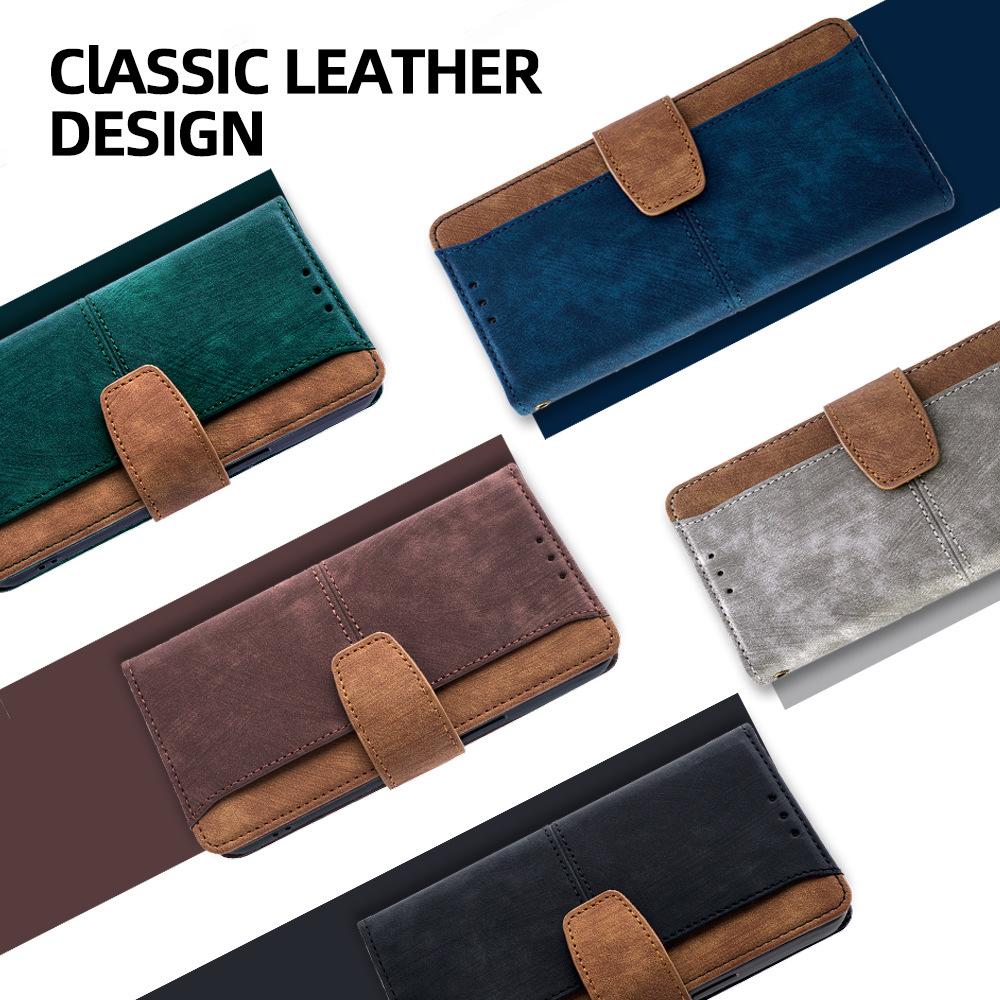 Lichicase Contrast Color Leather Mart Phone Case for Redmi Note 15 15 Pro 15 Pro+ Flip Holder Back Cover