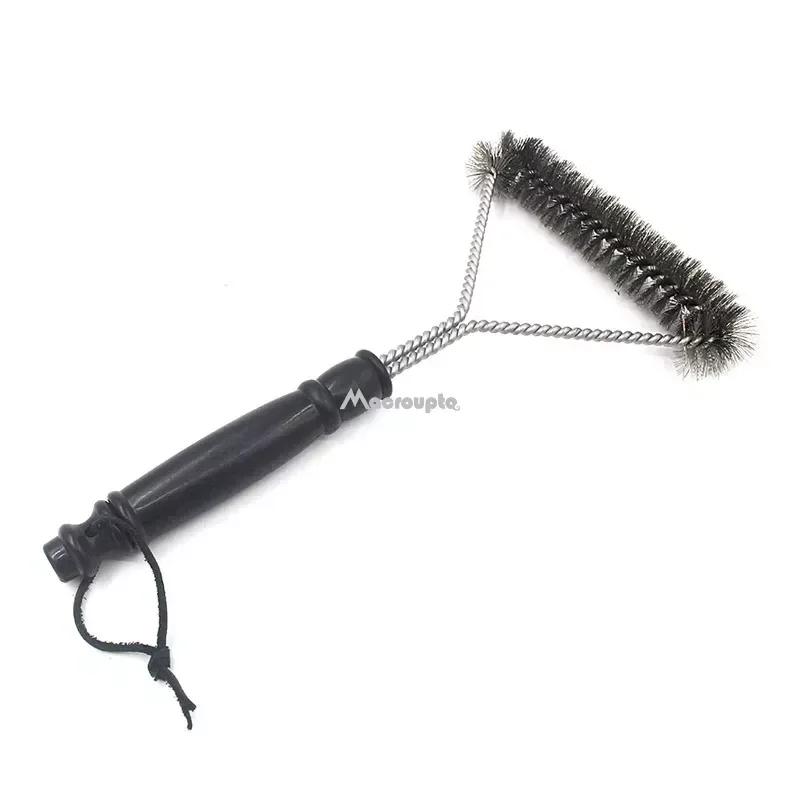 New Kitchen Accessories BBQ Grill Brush and Scraper Barbecue Kit Cleaning Brush Stainless Steel Tools Wire Bristles Triangle