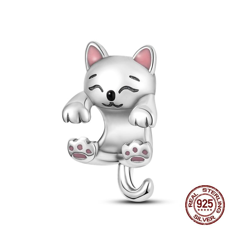 Charms Kupferrosa Katze Eule Tier Herz Zirkonia Charm Perlen Passen Original Armbänder Feiner DIY Schmuck