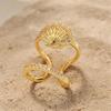 5Pieces Trendy Nail Opening Rings with Ocean Theme Nail Rings Stainless Steel Texture for Nail Accessories and Gifts