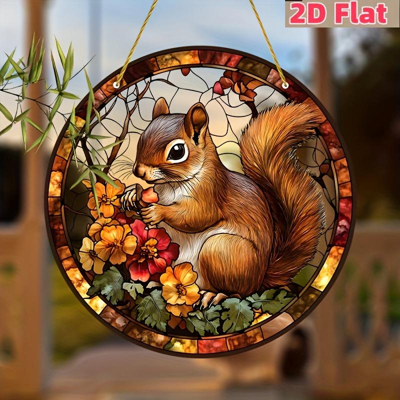 2D Flat Acrylic Cute Squirrel Decoration, No Need for Batteries/electricity, Unique Indoor/outdoor Decoration, Multi-purpose Traditional Style,