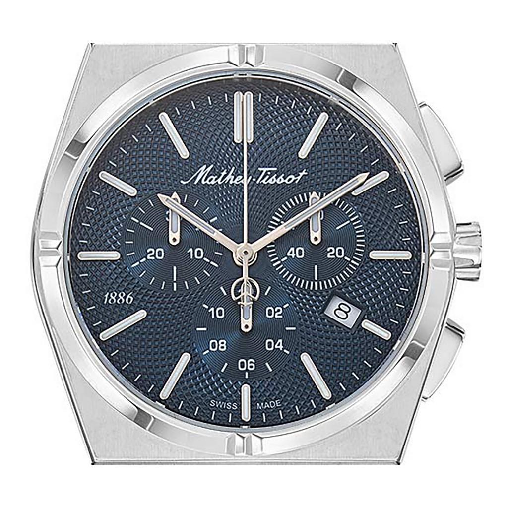 Mathey-Tissot Zeus Chrono Stainless Steel Blue Dial Quartz H118CHABU Men's Watch