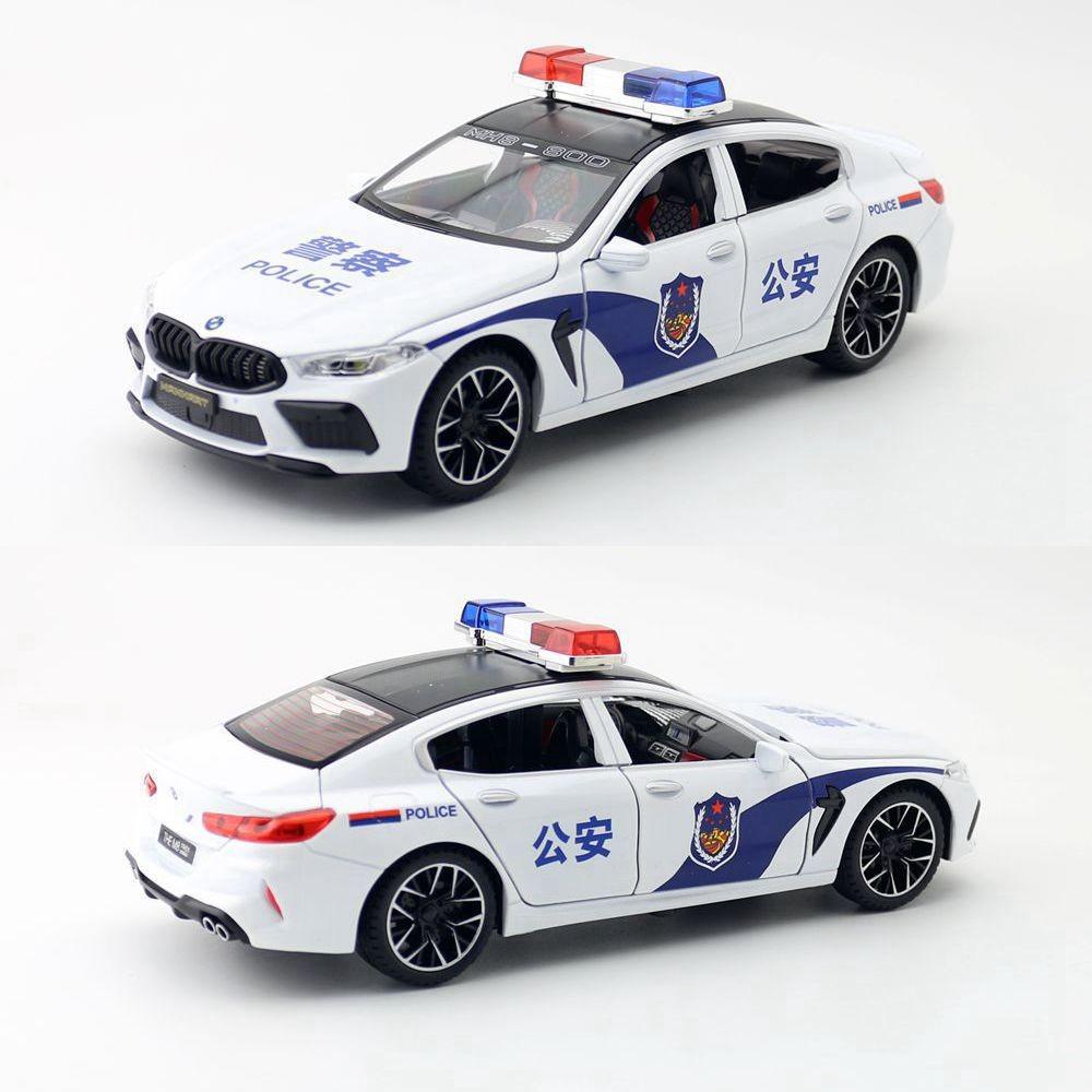 Alloy Police Mh8 Car Model With Acousto Optic Design For Gift Children
