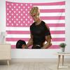 1pc Anime Pink American Flag Muscle Guy Tapestry 2D Polyester Wall Hanging Gym Aesthetic Decor for Bedroom Living Room Gift
