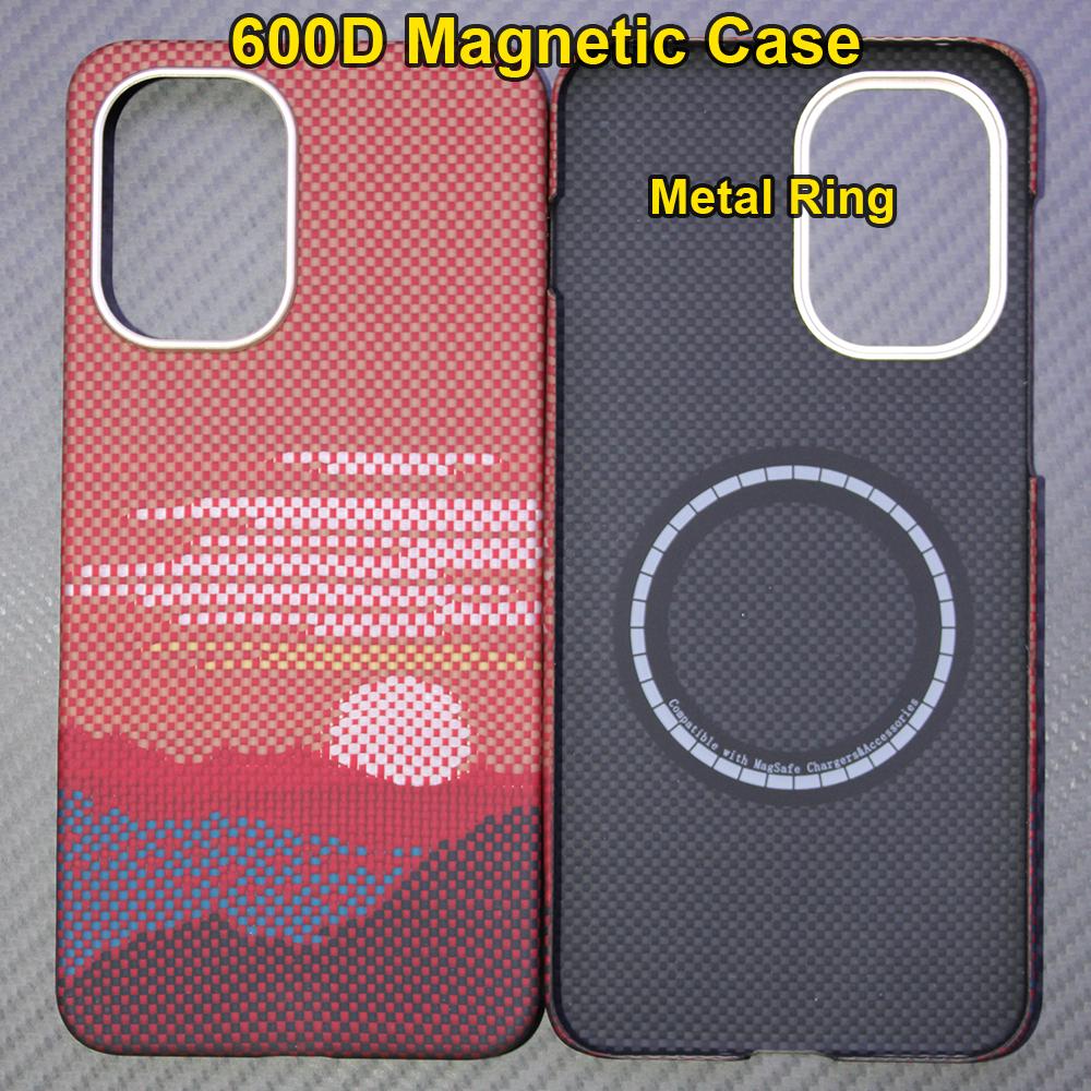 Carbon Fiber Aramid Magnetic Case for Oneplus 15R/oneplus Ace6 Kevlar Fabric Thin Hard Lightweight Cover Magnetic Balck Premium