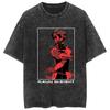 2026 summer Anime Kaiju No.8 Oversized T-shirt, Kafka Hibino Monster Form Print Casual Streetwear Washed Black Tee