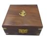 Vintage Brass Compass Sundial with Sheesham Wooden Box