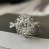 Elegant Simulated Moissanite Ring In White Gold with Pigeon Egg Diamond Design and Zirconia - Women's Luxury Jewelry.