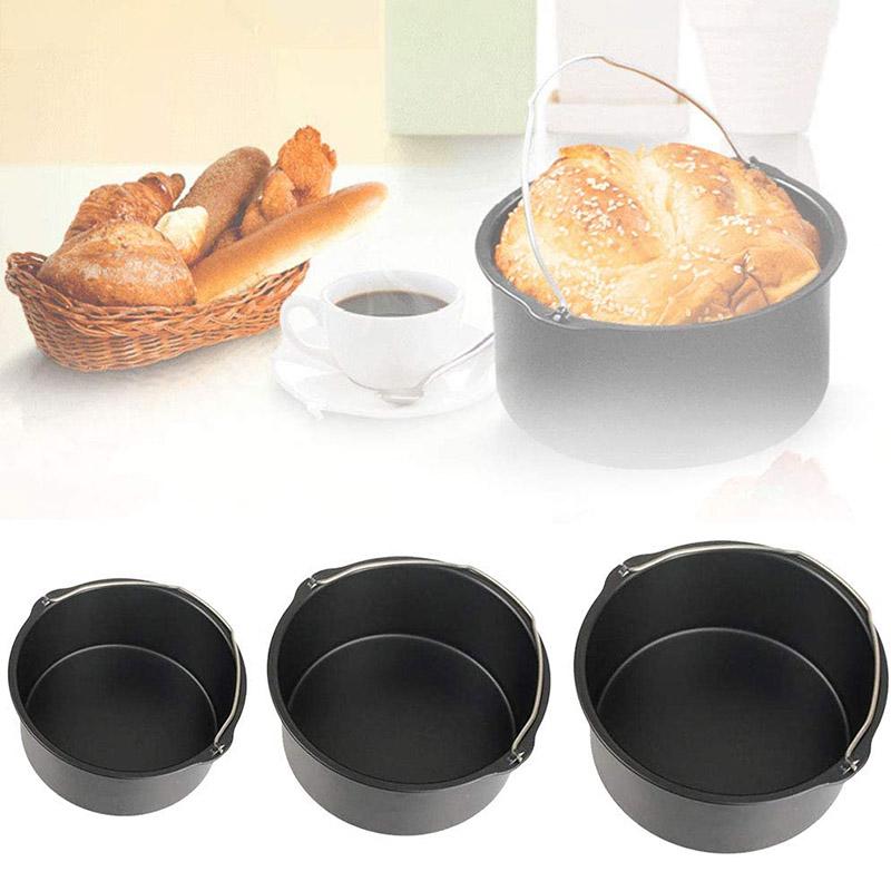 6/7/8 Inch Non-Stick Baking Mold Air Fryer Pot Round Tray Pan Roasting Pizza Cake Basket Bakeware Kitchen Bar Cooking Accessory