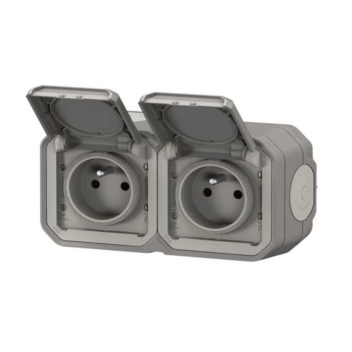 Prise étanche saillie - LEGRAND - Plexo - 2x2P+T - IP55 - Gris