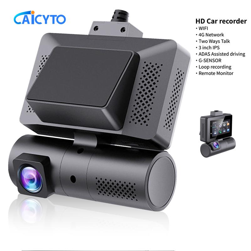 ADAS 4G Android DVR Remote Parking Monitor 3''Touch Dash Cam WIFI GPS Dual Lens 2WAY Talk Live Streaming On Car ASSIST APP