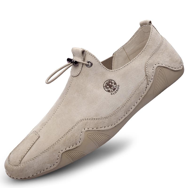 Fashion Fashionable Outdoor Breathable Soft Soled Casual Bean Shoe for Spring New Men Comfortable Two-layer Pigskin Casual Octopus Shoes