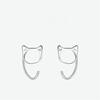 Hohle Niedliche Katzen Ohrstecker für Frauen und Mädchen Mode Kupferfarbe Hypoallergen Zirkon für Teenager