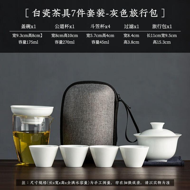 Dehua White Porcelain Portable Travel Tea Set