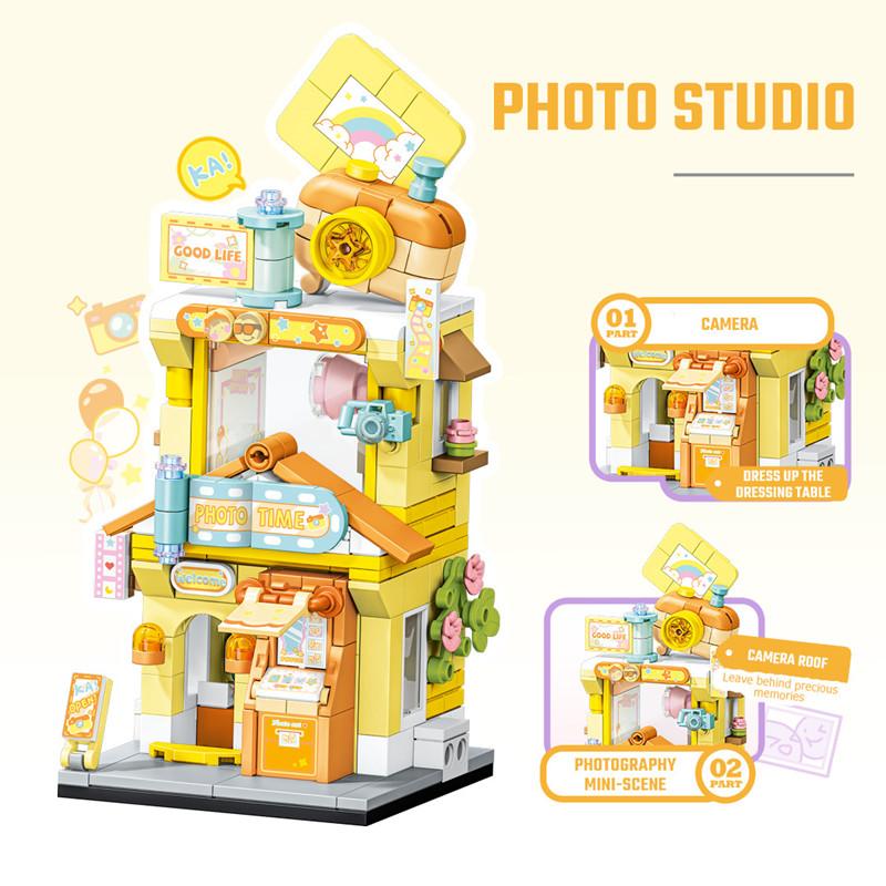 Non-Toxic Sembo Creative City Streetscape Bricks Dessert Shop Assemblage Building Blocks Kits Moc Home Architecture Models Children Gifts Toy