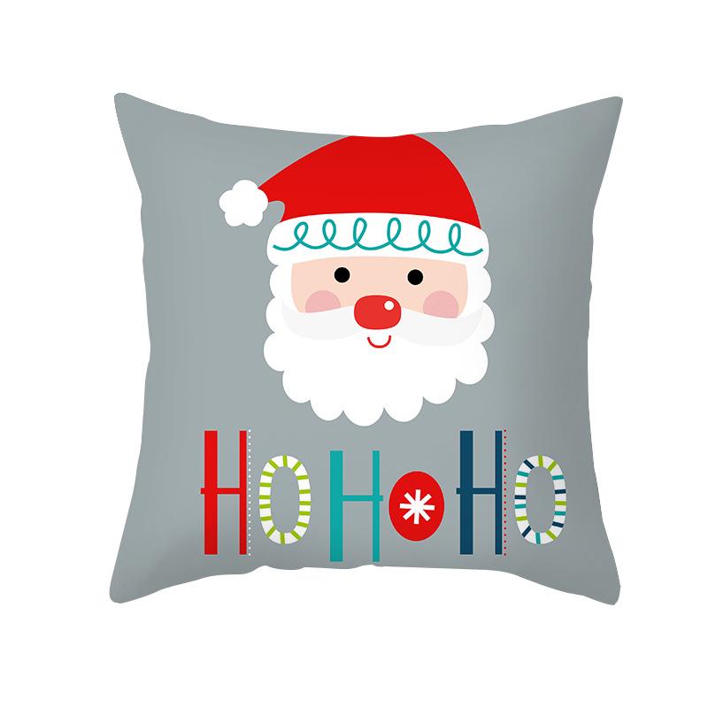 Nordic Christmas Pillow Cover Cartoon Elk Sofa Cushion Cover Peach Skin Pillow Cover