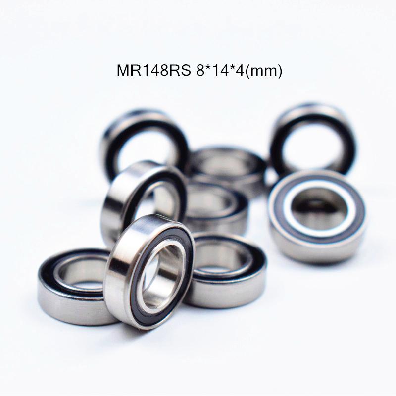 Miniature Bearing MR148RS 10 Pieces 8*14*4(mm) chrome steel Rubber Sealed