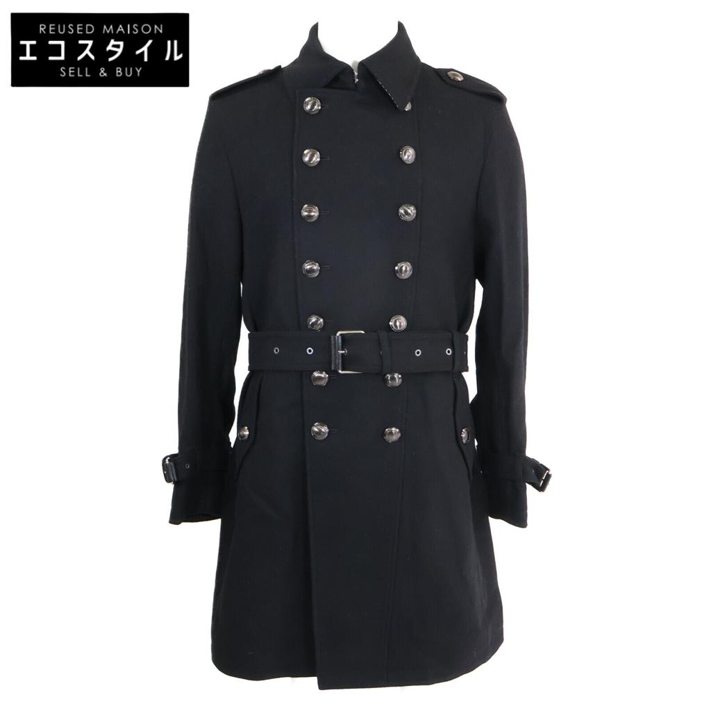 BLACK LABEL CRESTBRIDGE 51B40-210-09 LIMITED COLLECTION Black Cashmere Blend Belted Napoleon Coat coat L blackUsed