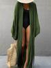 Cotton Loose Long Cardigan Beach Sunscreen Jacket Seaside Vacation Bikini Blouse Swimsuit Outside Women