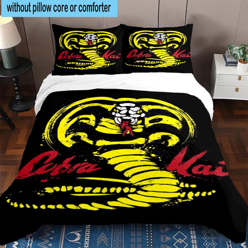 Cobra Movies Of The Fighters 3pcs Bedding,Including 1pc Duvet Cover And 2pcs Pillowcases Perfect for Christmas,Ideal for Bedroom, Dormitory