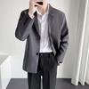 Male Suit Coat Solid Color Dressing Skin-touch Trendy Fine Stitching Lapel for Daily Wear