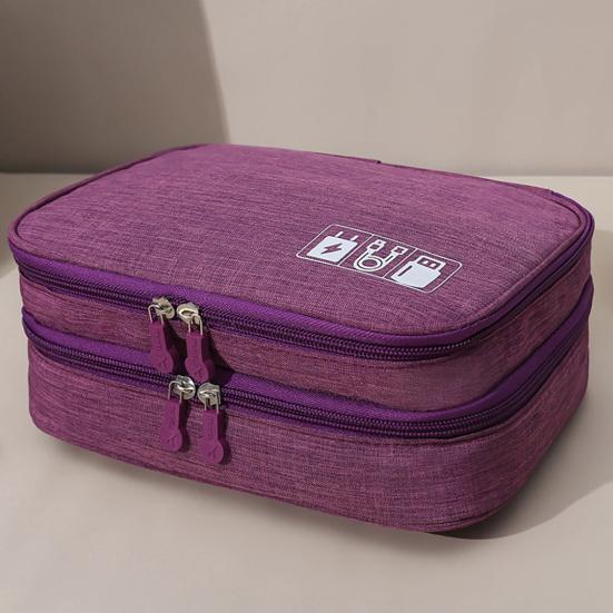 Bolsa de armazenamento de cabos Camada dupla Grande capacidade Gadget eletrônico portátil Organizador de viagem para casa