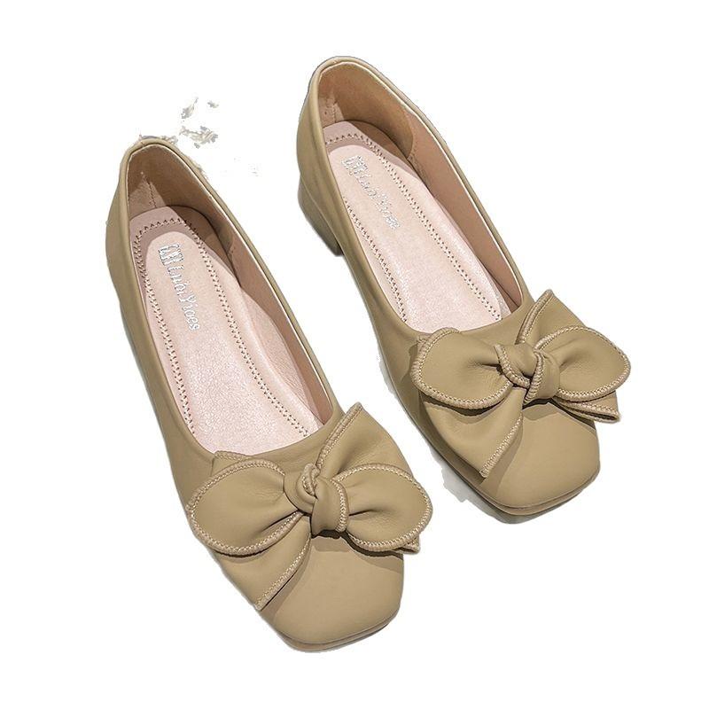Super beautiful bow shallow mouth Doudou women's shoes new summer one-pedal soft-soled single shoes flat-soled new single shoes