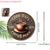 Good Days Wooden Sign with Coffee Theme - Retro Round Sign with Inspirational Quote - Ideal for Kitchen, Home, Office, Cafe Decor