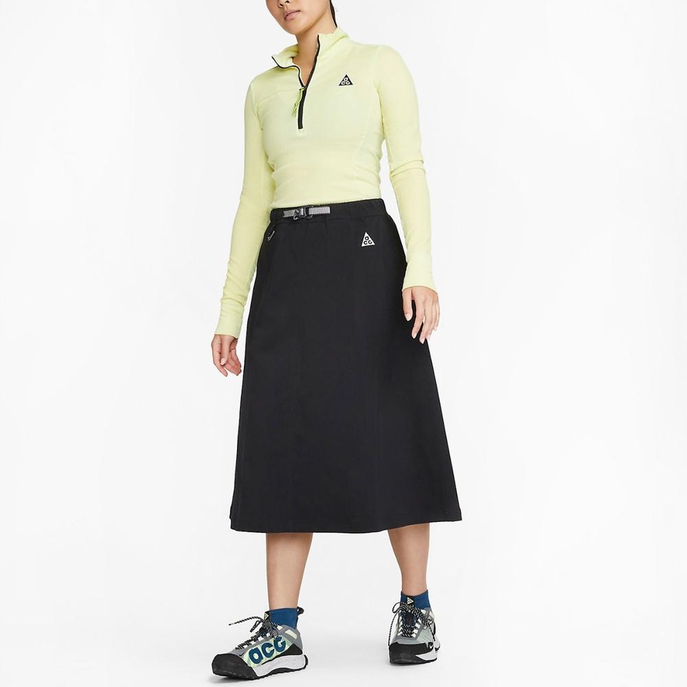 Nike ACG Series SS22 Solid Color Loose High Waist A-Line Skirt Women Skirts Black DN5488-010