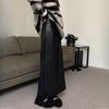 Loose Outer-Wear Women's Early Autumn Slim-Fitting Midi Skirt High Waist Long Skirt With Split Design