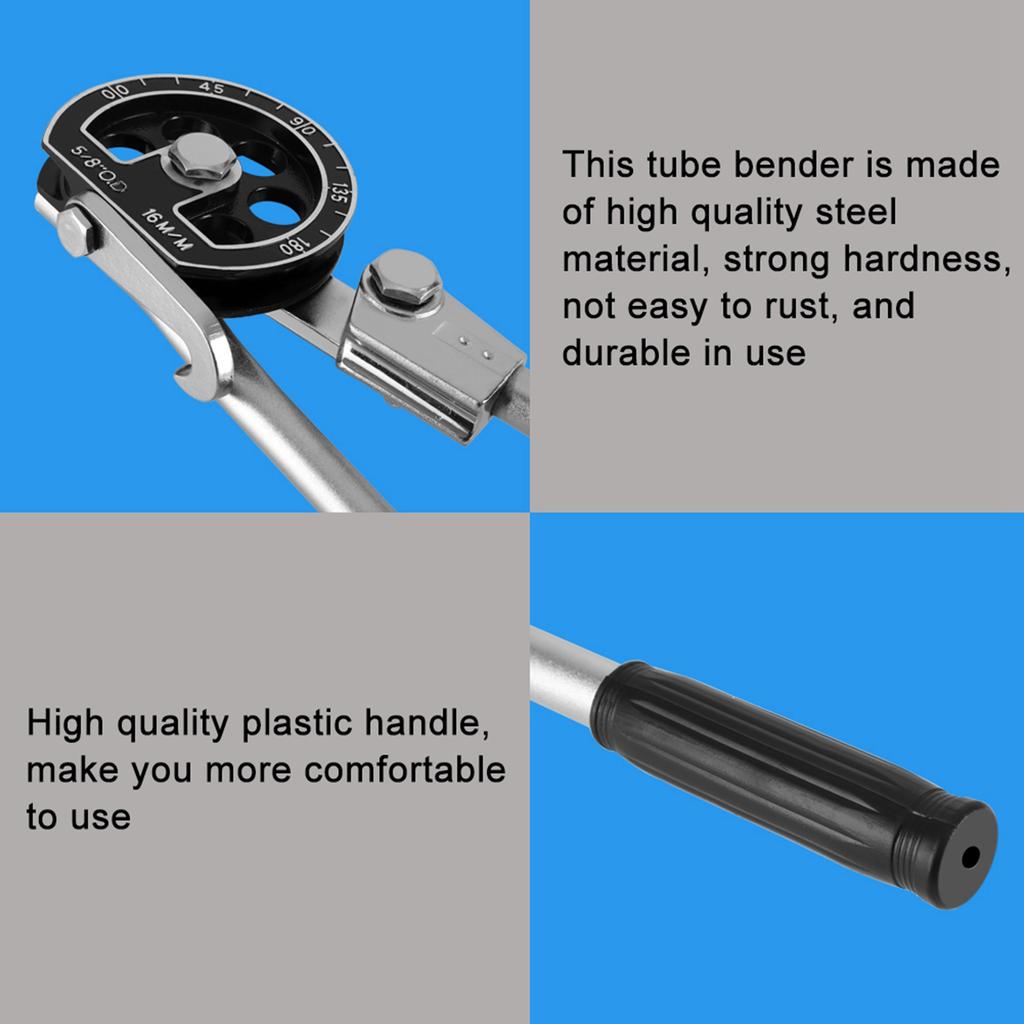 180° Tube Bender Brass Pipe Bender 5/8'' OD (16mm) 180° Tube Bender Bending Tool For Brass Aluminum Pipe Manual Tube Bender